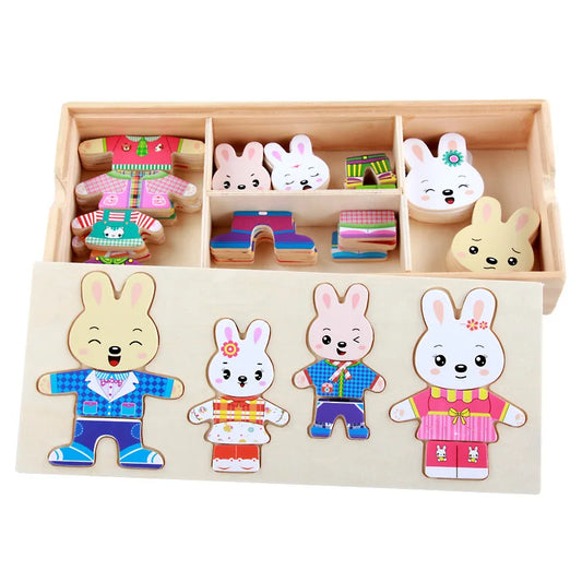 Wooden Bear Dress-Up Puzzle