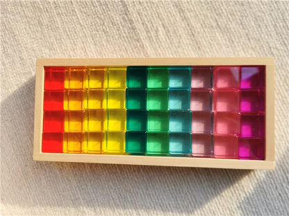 See-Through High-Transparency Rainbow Stacking Block Sets