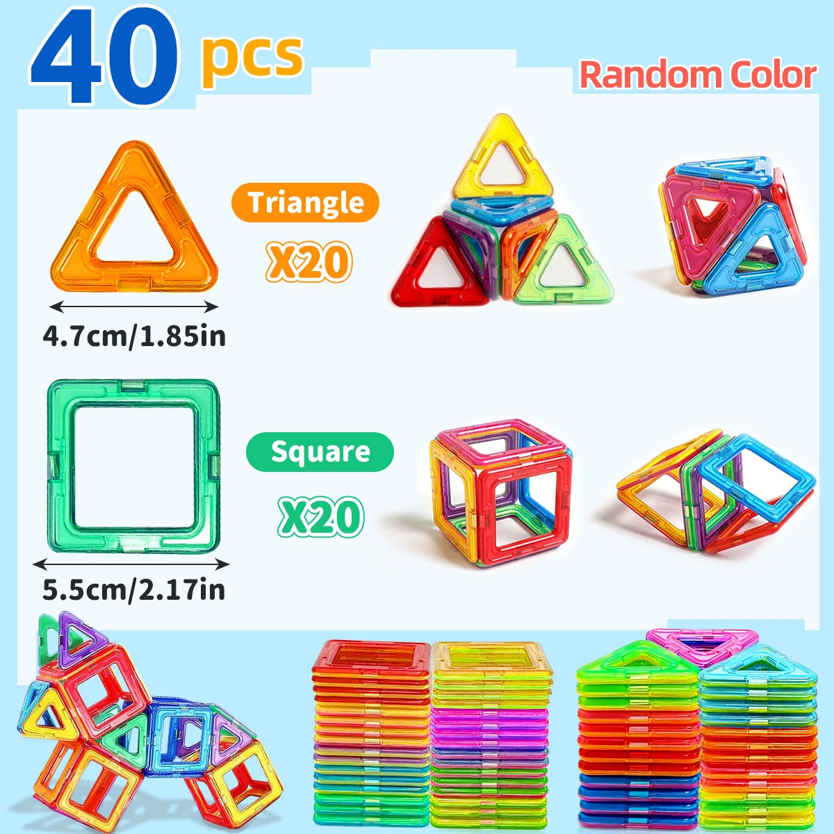 Magnetic Tiles Building Blocks Set