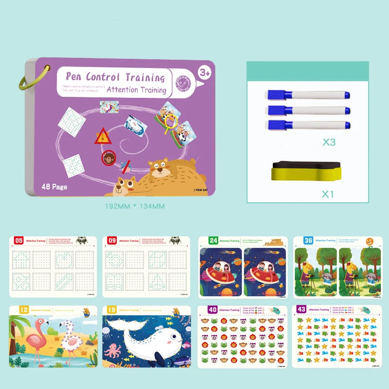 48-page Tracing Pen Control Training Workbooks