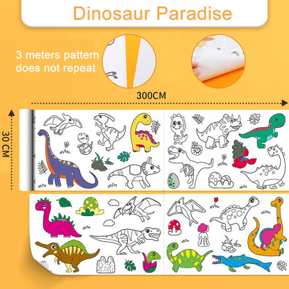 Kids’ Drawing & Painting Roll, 3m x 30cm – Mess-Free Sticky Art Paper Sets