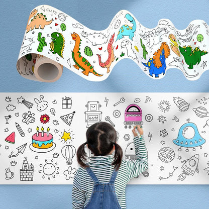 Kids’ Drawing & Painting Roll, 3m x 30cm – Mess-Free Sticky Art Paper Sets