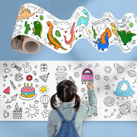 Kids’ Drawing & Painting Roll, 3m x 30cm – Mess-Free Sticky Art Paper Sets