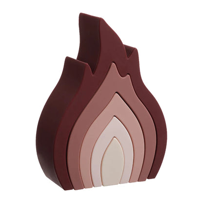 Montessori Silicone Stacking Blocks Sets - Flame