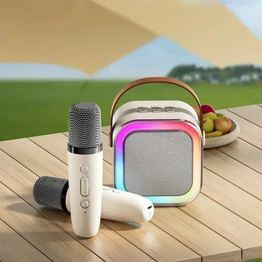 K12 Bluetooth Wireless Portable Karaoke Speaker with 2 Microphones
