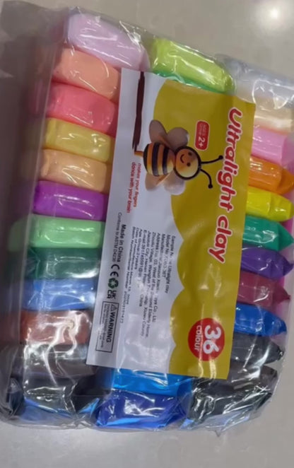 36 Colours Ultra Light Air Dry Modelling Clay Set